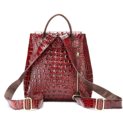 Sac à Dos en Cuir à Motif Croco de Luxe pour Femme