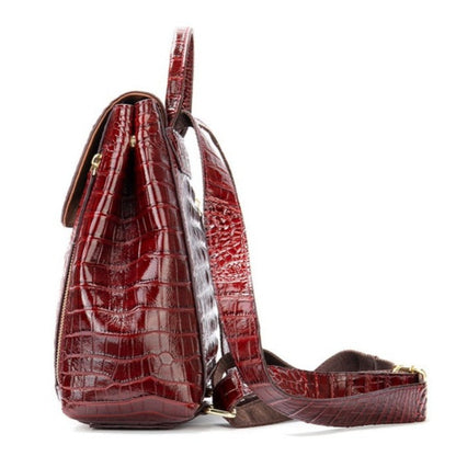 Sac à Dos en Cuir à Motif Croco de Luxe pour Femme