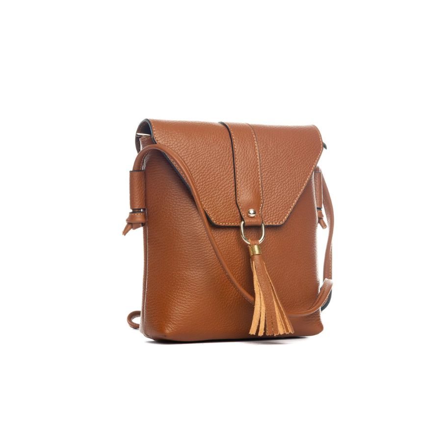 Sac à bandoulière pour femmes en cuir véritable - compact, spacieux, pratique