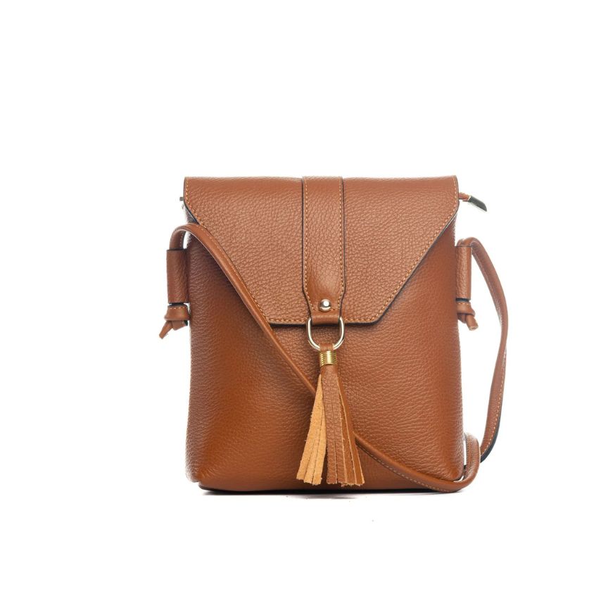 Sac à bandoulière pour femmes en cuir véritable - compact, spacieux, pratique