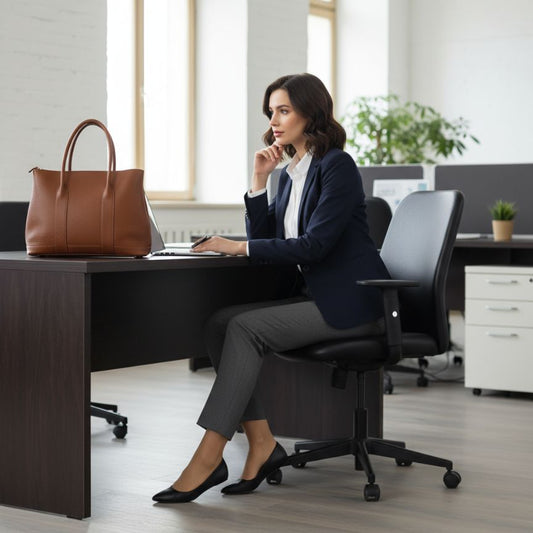Sac à main en cuir pour femmes - Sac à main pour le bureau et la vie quotidienne (ensemble de 2)