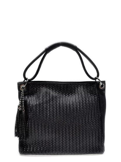 Sac à bandoulière pour femmes en cuir au design tissé