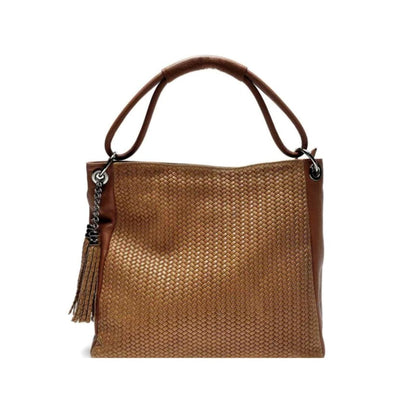 Sac à bandoulière pour femmes en cuir au design tissé