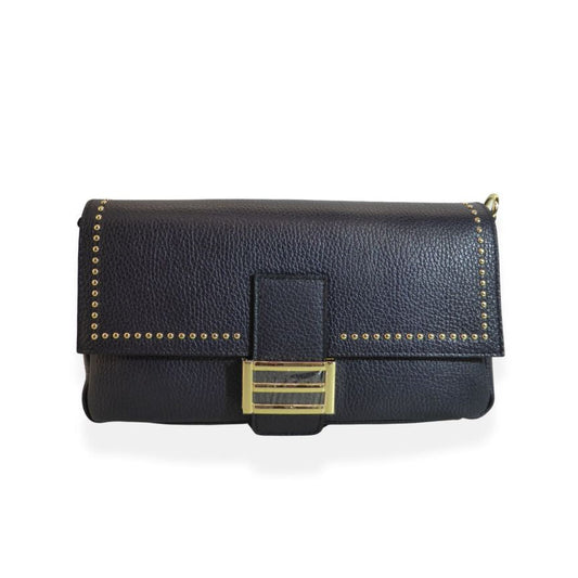 Élégante pochette pour femmes en cuir - Avec des détails dorés