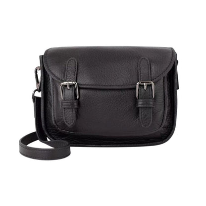Petit sac bandoulière noir en cuir souple