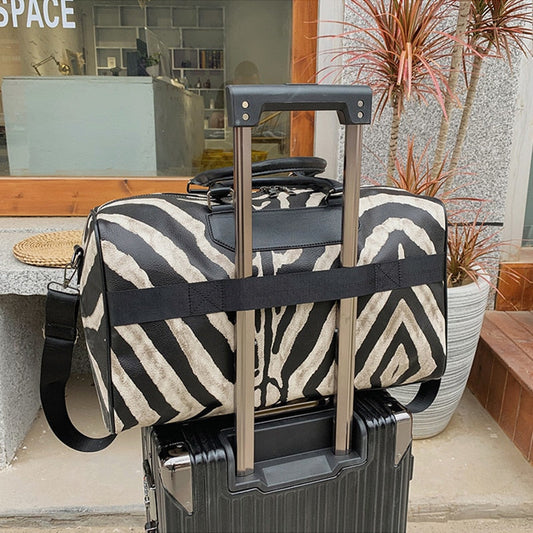 Sac de Voyage en Cuir Zèbre pour Femme