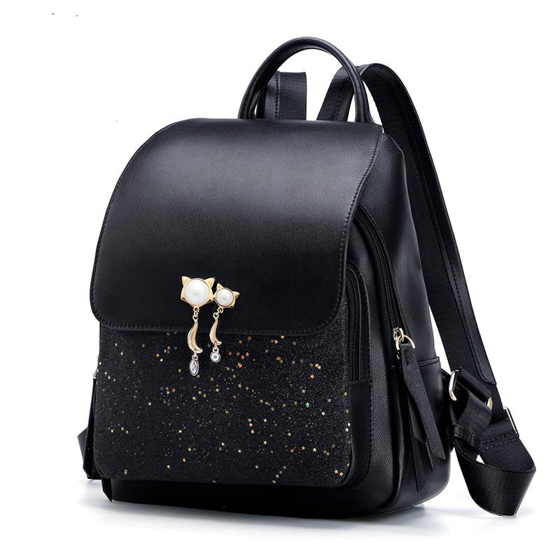 Sac à Dos en Cuir Chic avec Fermeture Éclair pour Femme