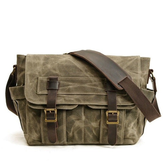 Sac Bandoulière Rétro de Grand Format en Toile pour Homme