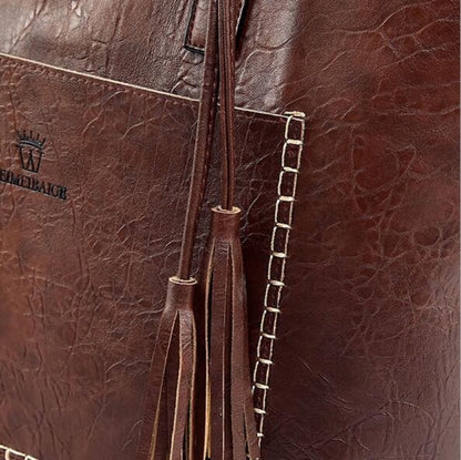 Grand Sac à Main en Cuir Vintage – Parfait pour le Travail & l'Usage Quotidien