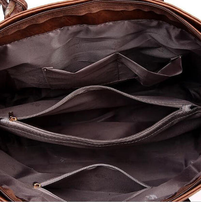 Grand Sac à Main en Cuir Vintage – Parfait pour le Travail & l'Usage Quotidien