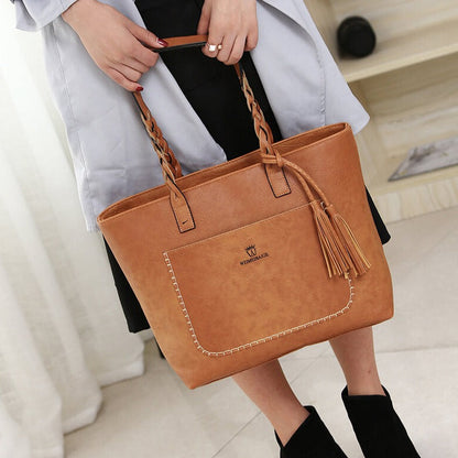 Grand Sac à Main en Cuir Vintage – Parfait pour le Travail & l'Usage Quotidien