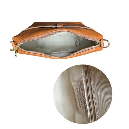 Sac à main pour femmes en cuir italien - Poche avant avec bouton