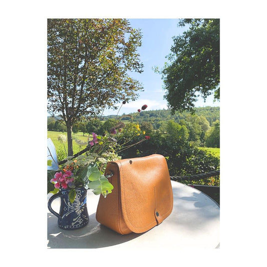 Sac à main en cuir italien pour le quotidien - Sac à bandoulière de taille moyenne, simple