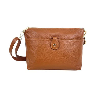 Sac à main pour femmes en cuir italien - Poche avant avec bouton