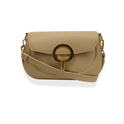 Sac à main en cuir à boucle métallique