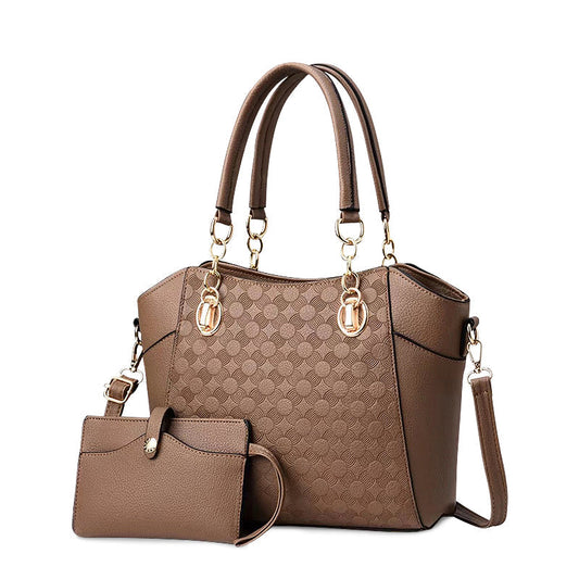 Sac à main élégant pour dames en cuir brun avec bandoulière