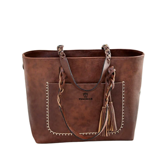Grand Sac à Main en Cuir Vintage – Parfait pour le Travail & l'Usage Quotidien