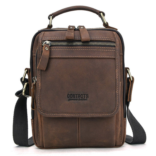 Sac Bandoulière à Epaule Chic en Cuir Vintage pour Homme