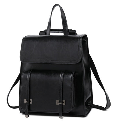 Sac à Dos Carré en Cuir Vintage de Luxe pour Femme
