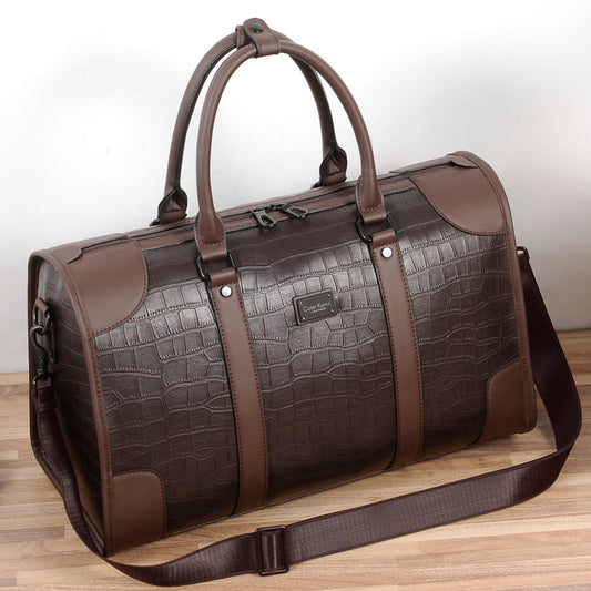 Sac de Voyage à Main en Cuir à Motif Crocodile Femme