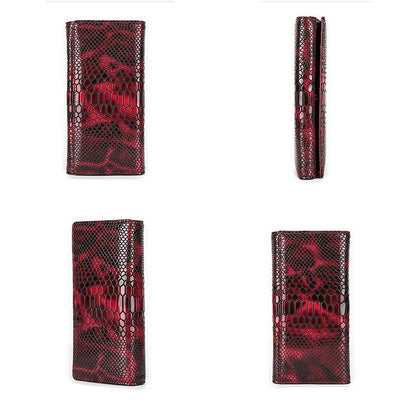Portefeuille en Cuir de Luxe à Effet Croco pour Femme