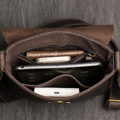 Sacoche en Cuir Vintage pour Homme - Marron
