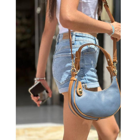 Sac à bandoulière en cuir véritable - petit, tendance d'Italie