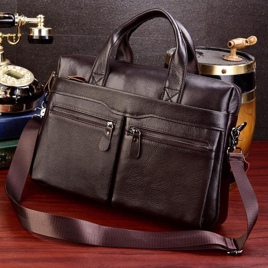 Sac Ordinateur Portable de 14 Pouces en Cuir pour Homme