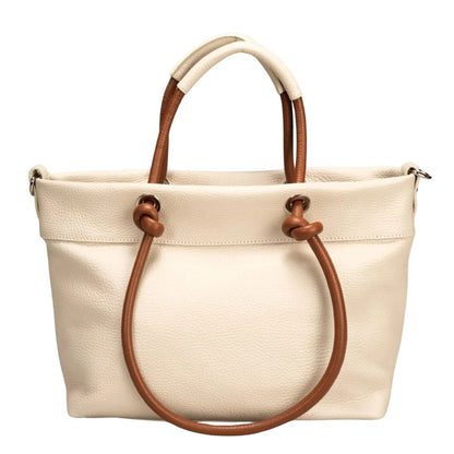 Sac à bandoulière en cuir italien stylé - taille moyenne, beige