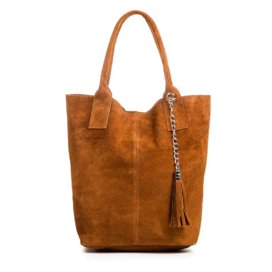 Sac à provisions en cuir italien - Fait à la main avec des accessoires en métal