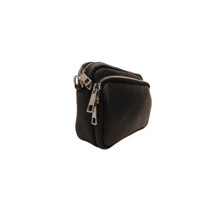 Sac à bandoulière en cuir minimaliste avec 3 compartiments - Pratique au quotidien