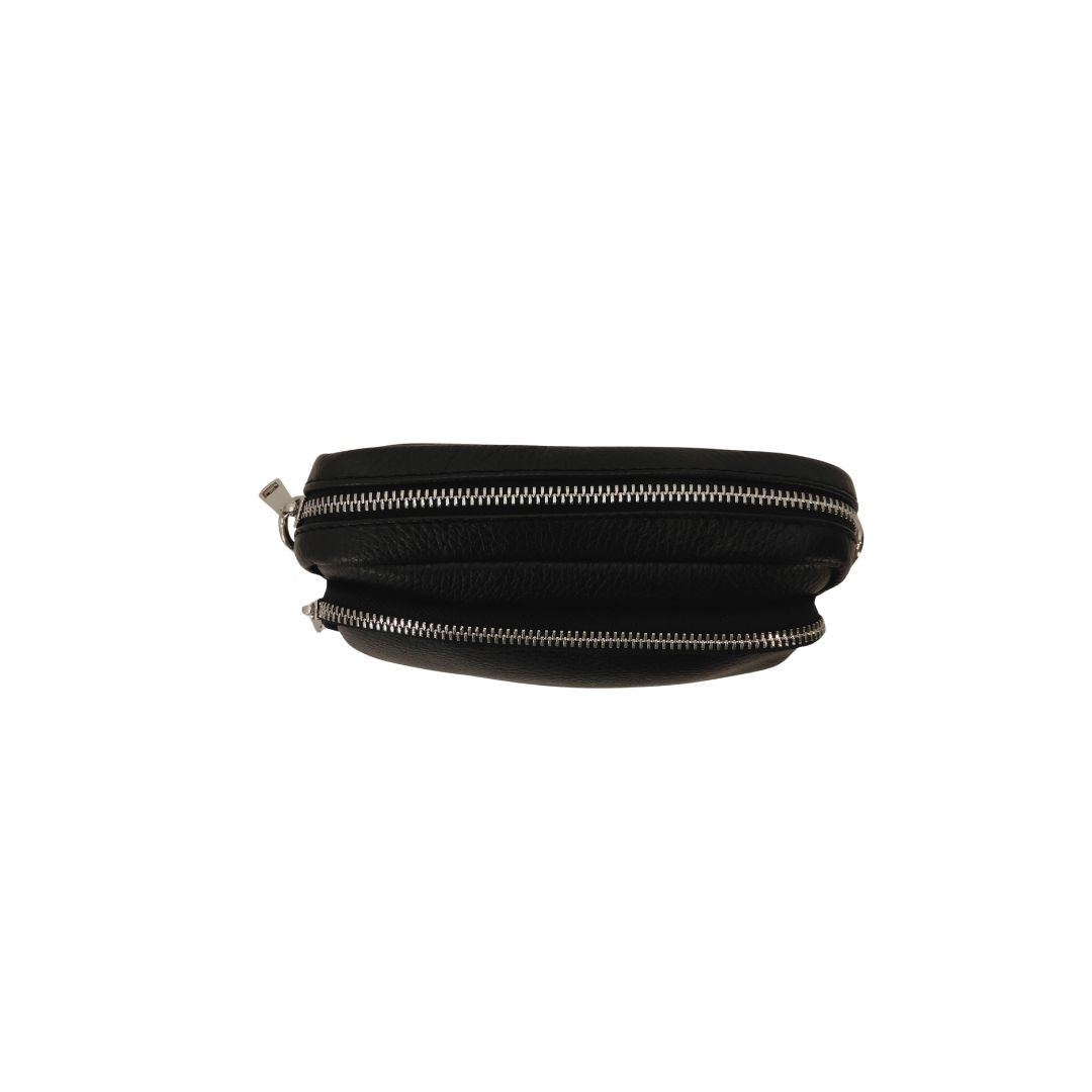 Sac à bandoulière en cuir minimaliste avec 3 compartiments - Pratique au quotidien