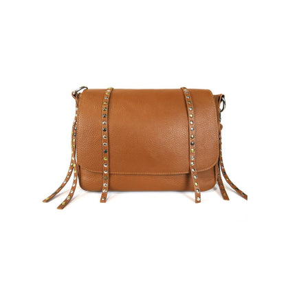 Sac à bandoulière en cuir élégant pour femmes avec clous