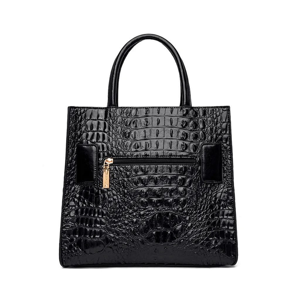 Sac Bandoulière à Main en Cuir Croco de Luxe