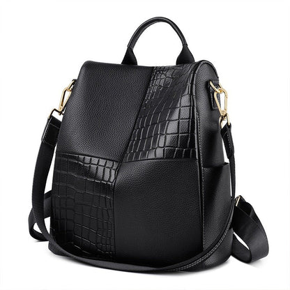 Sac à Dos en Cuir à Motif Croco pour Femme