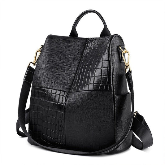 Sac à Dos en Cuir à Motif Croco pour Femme