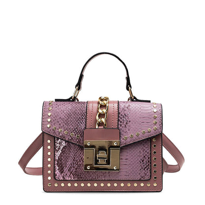 Sac à main designer pour femmes – Imprimé serpent avec fermeture à chaîne