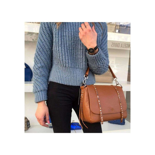 Sac à bandoulière en cuir élégant pour femmes avec clous