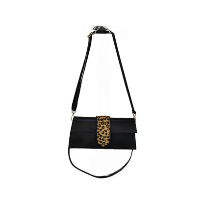 Clutch en cuir italien avec motif imprimé léopard