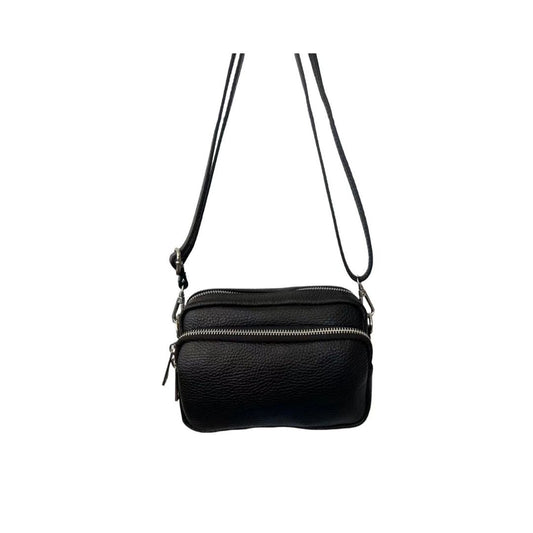 Sac à bandoulière en cuir minimaliste avec 3 compartiments - Pratique au quotidien