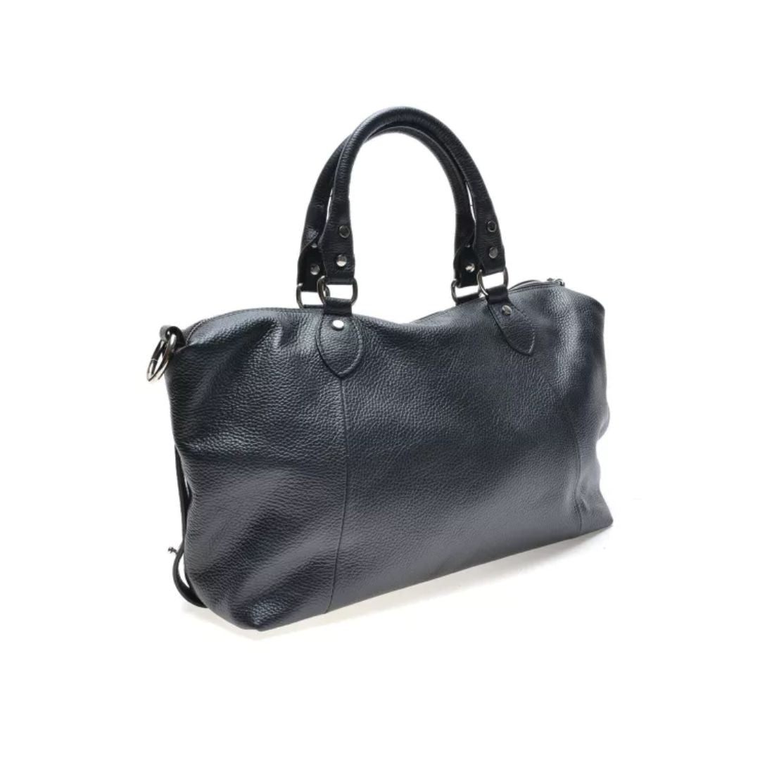 Sac de voyage weekender pour femmes en cuir de vachette noir