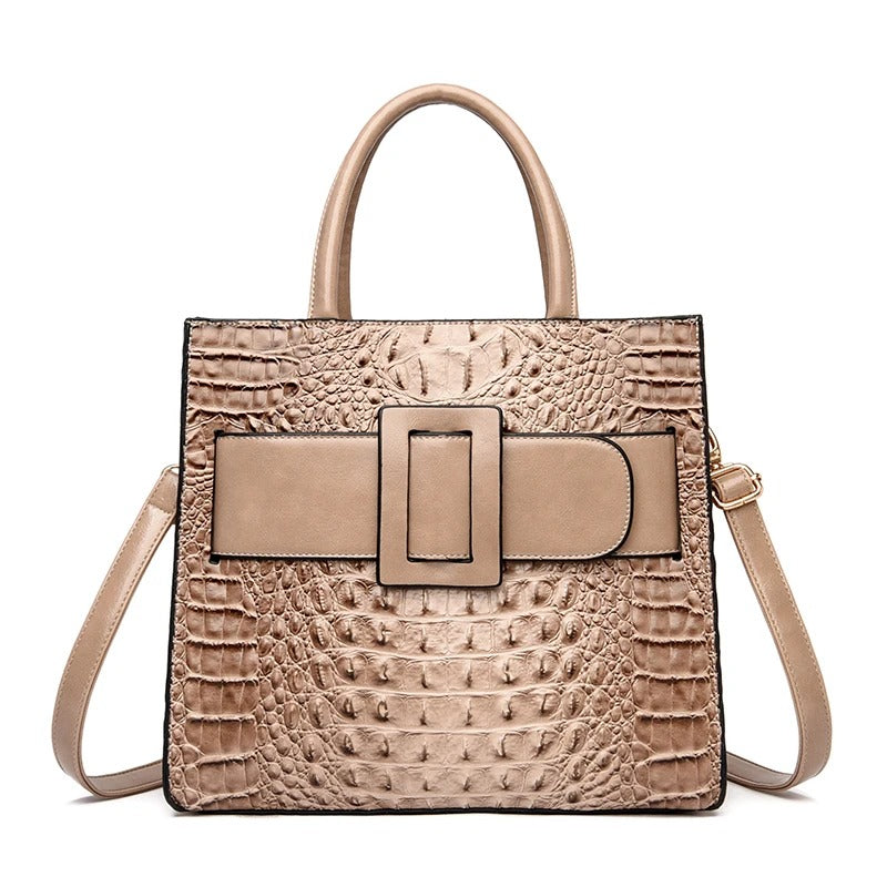Sac Bandoulière à Main en Cuir Croco de Luxe