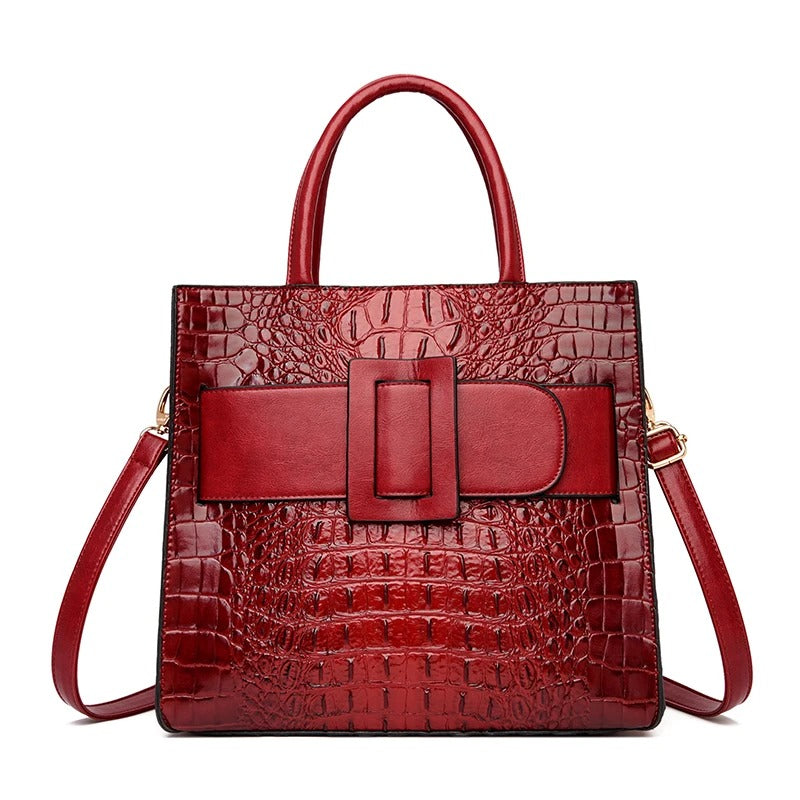 Sac Bandoulière à Main en Cuir Croco de Luxe