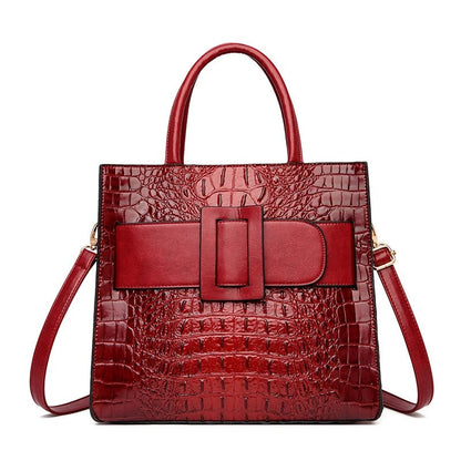 Sac Bandoulière à Main en Cuir Croco de Luxe