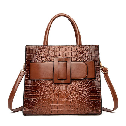 Sac Bandoulière à Main en Cuir Croco de Luxe