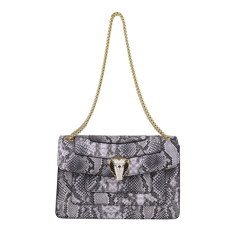 Sacoche Bandoulière Chic en Cuir à Motif Serpent Femme