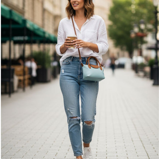 Sac bandoulière en cuir véritable, petit, élégant et polyvalent